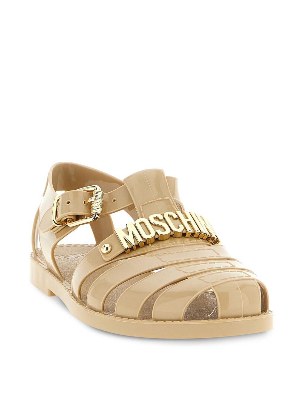 Sandali con logo in beige Moschino - donna 