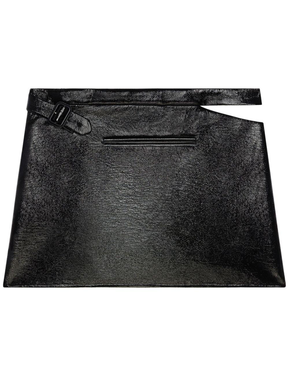 Minigonna a trapezio effetto glossy in nero Courrèges - donna 