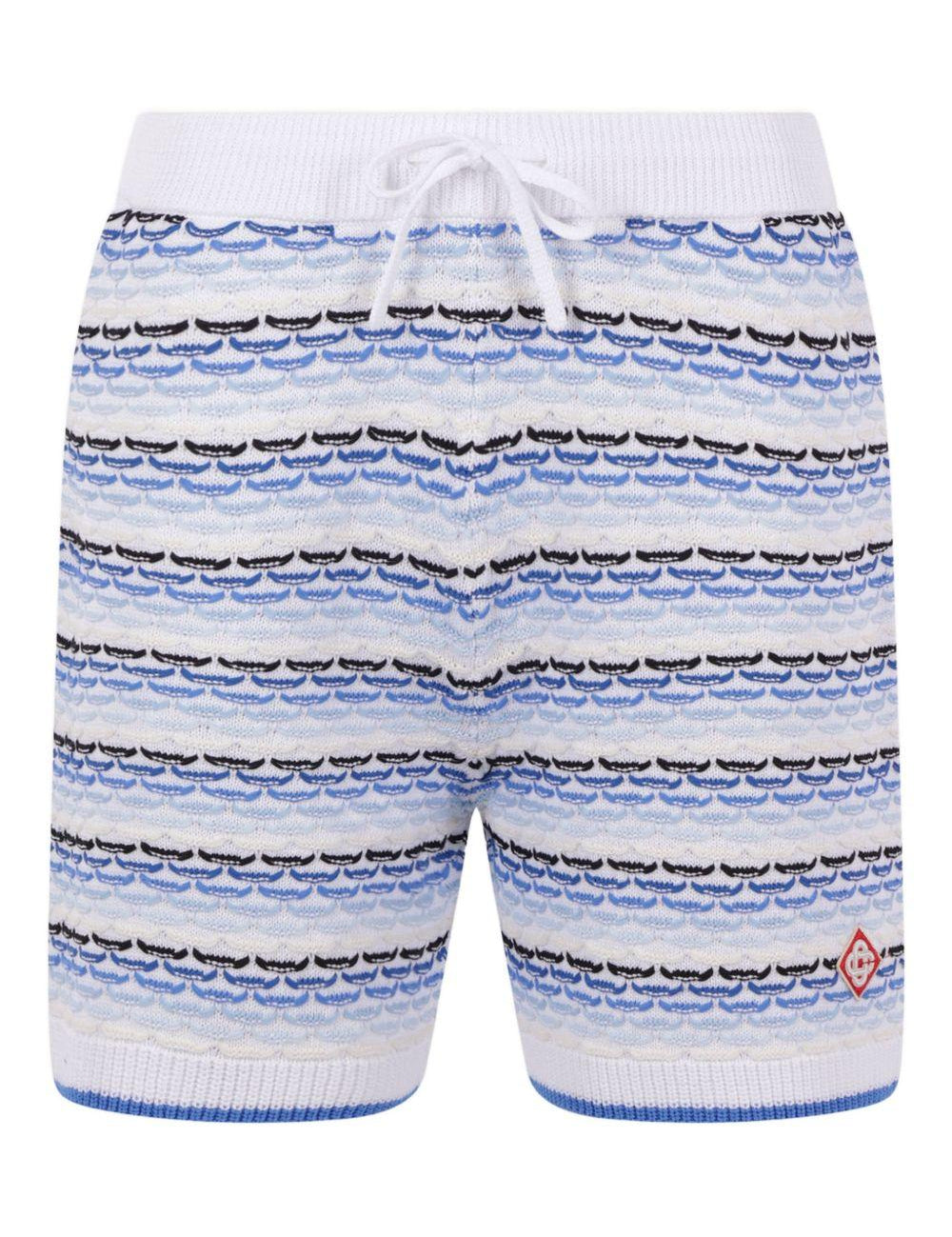 Pantaloncini a righe con logo a rombo in blu Casablanca - uomo 