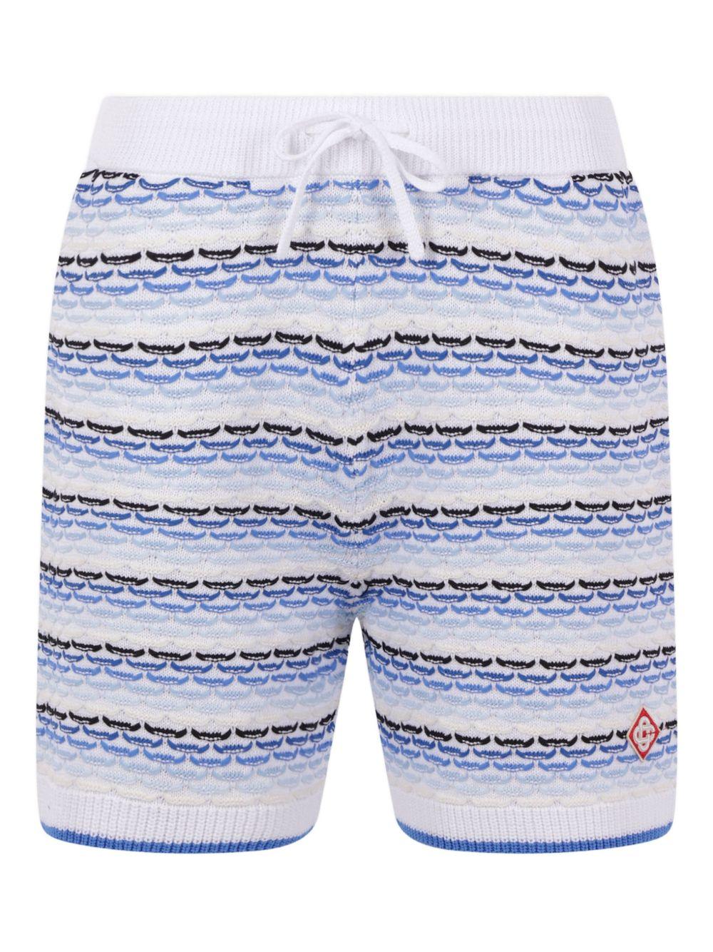 Pantaloncini a righe con logo a rombo in blu Casablanca - uomo 