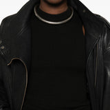 Top a coste a collo alto in nero Rick owens - donna 