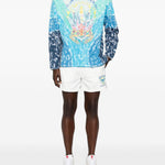 T-shirt con grafica tie-dye in blu Casablanca - uomo 