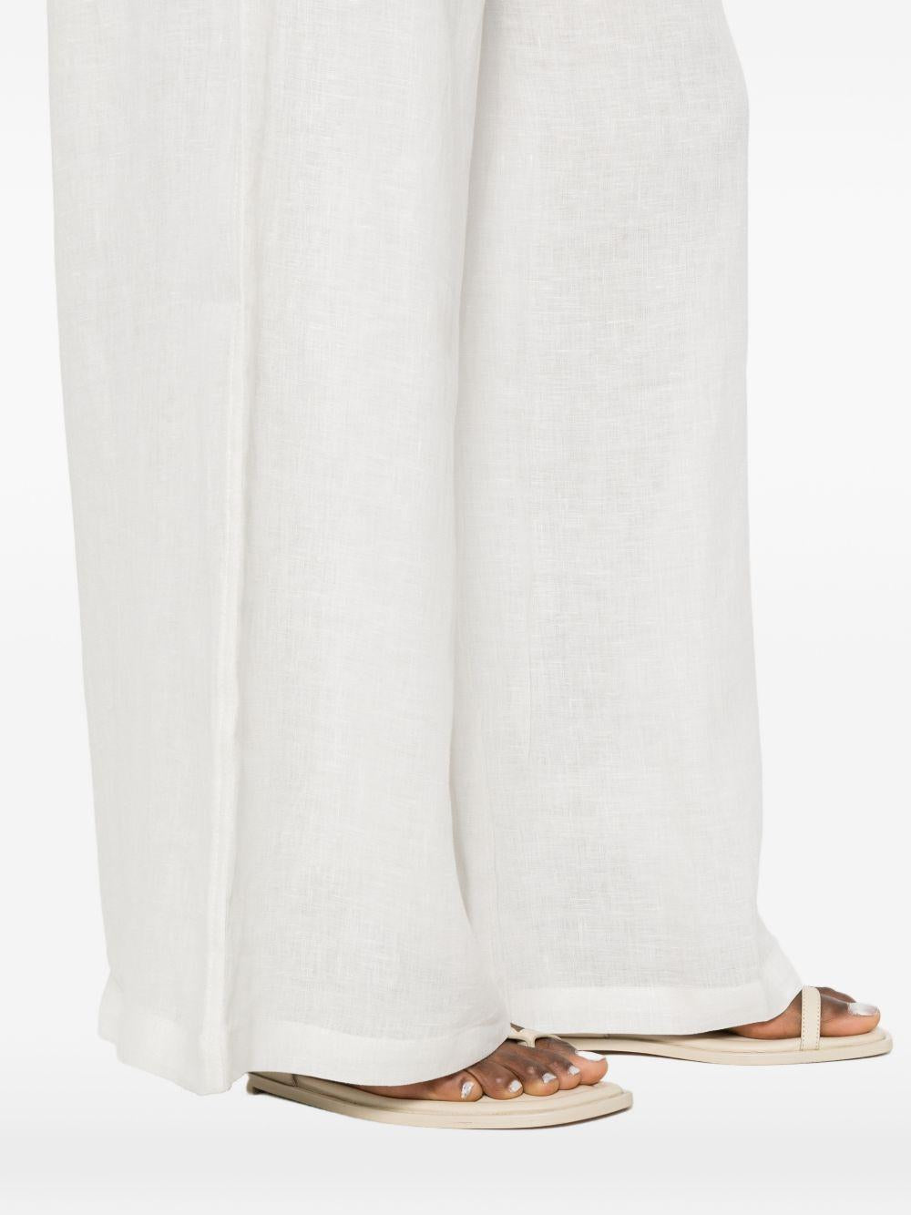 Pantaloni a gamba ampia in bianco Maurizio - donna 