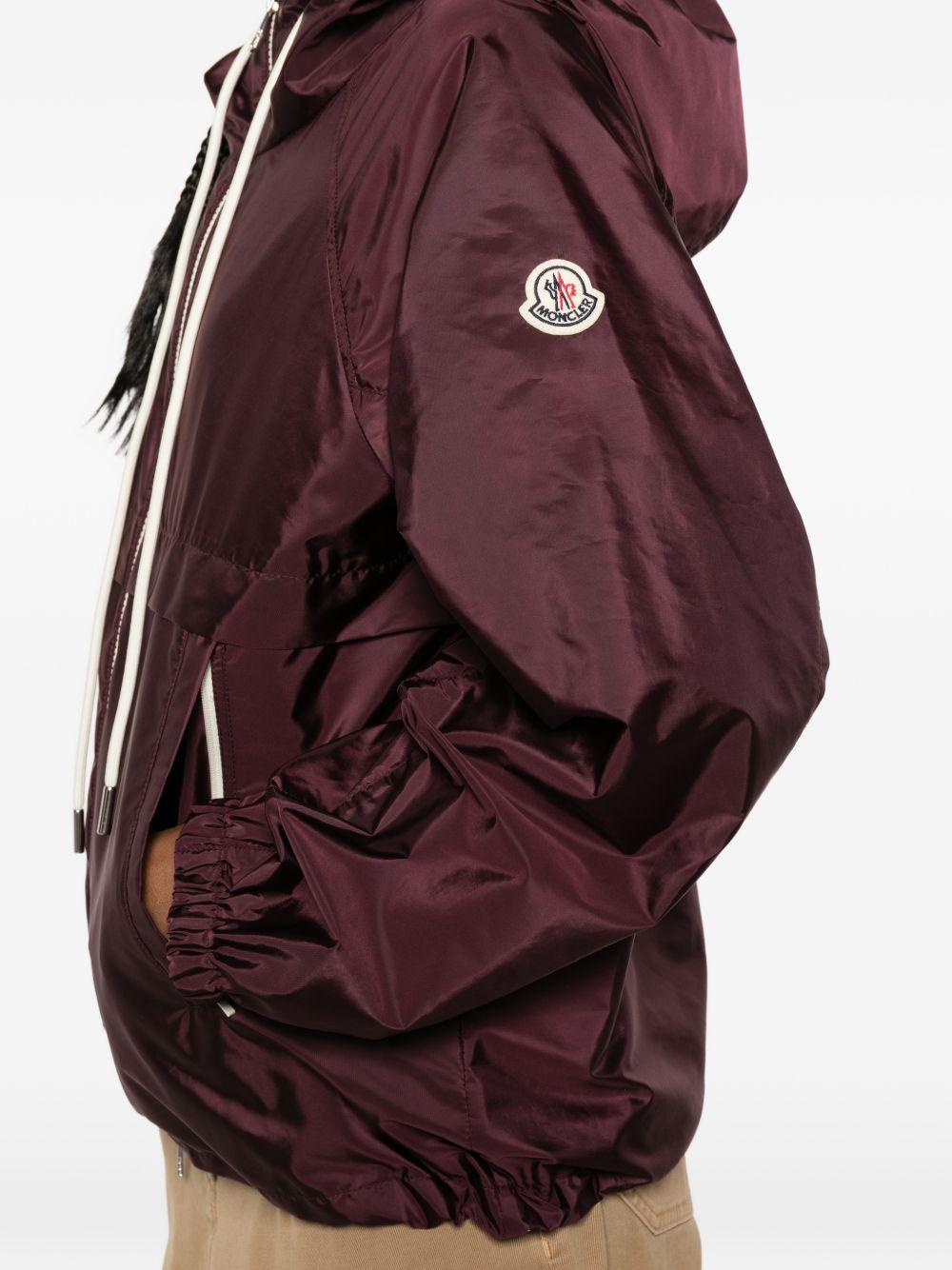Giacca con cappuccio e zip Coquelicot in bordeaux Moncler - donna 