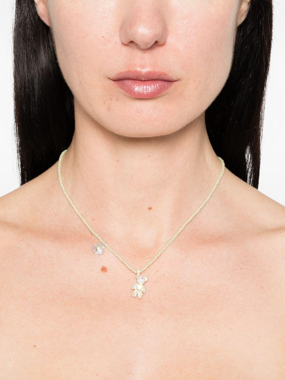 Collana con ciondolo a forma di fiore e orso in argento Yvmin - donna 