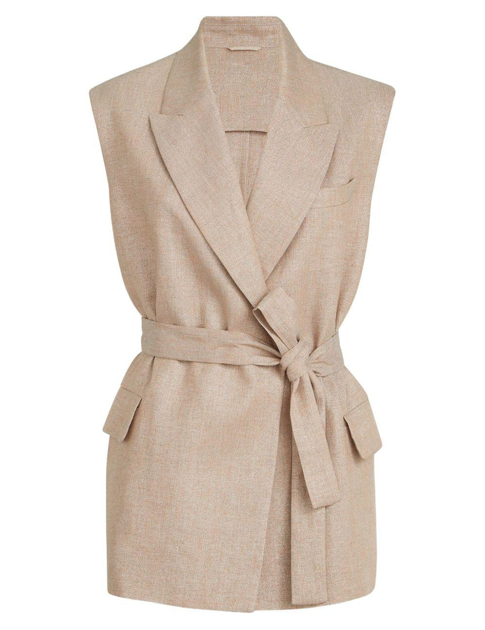 Gilet con cintura in rosa Brunello cucinelli - donna 