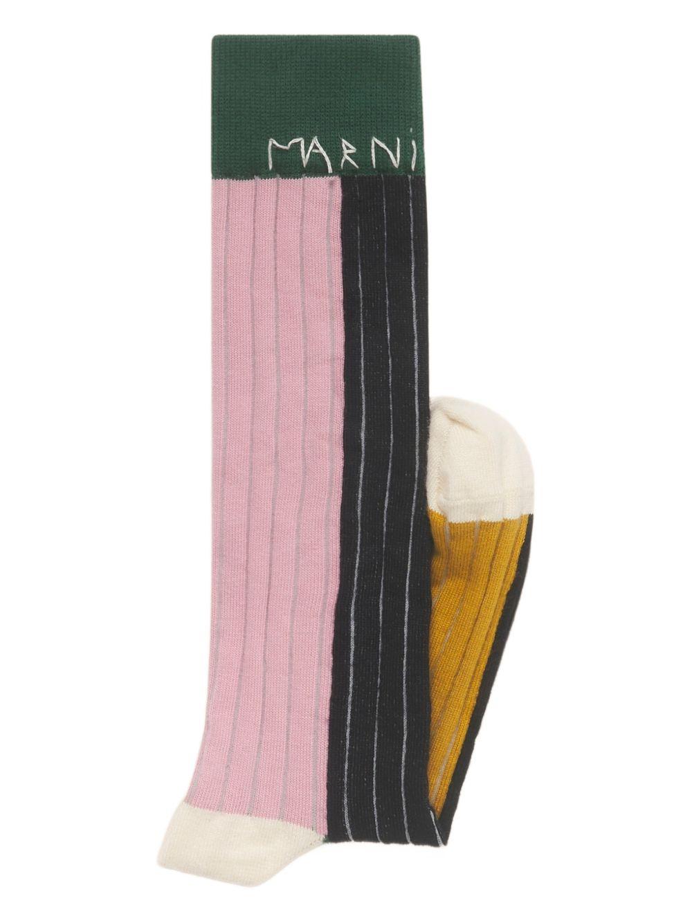 Calzini al ginocchio con design a coste in rosa Marni - donna 