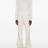 Jeans con zip laterale in avorio Rick owens drkshdw - uomo 