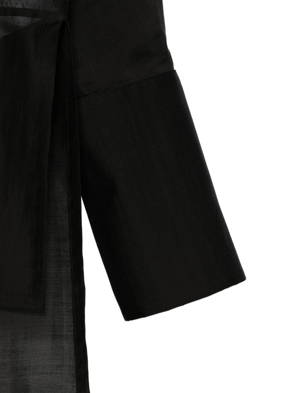 Camicia marina asmmetrica semi-trasparente in nero Darkpark - donna 