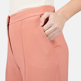 Pantaloni flared in cady a vita alta in rosa Elie Saab - donna 