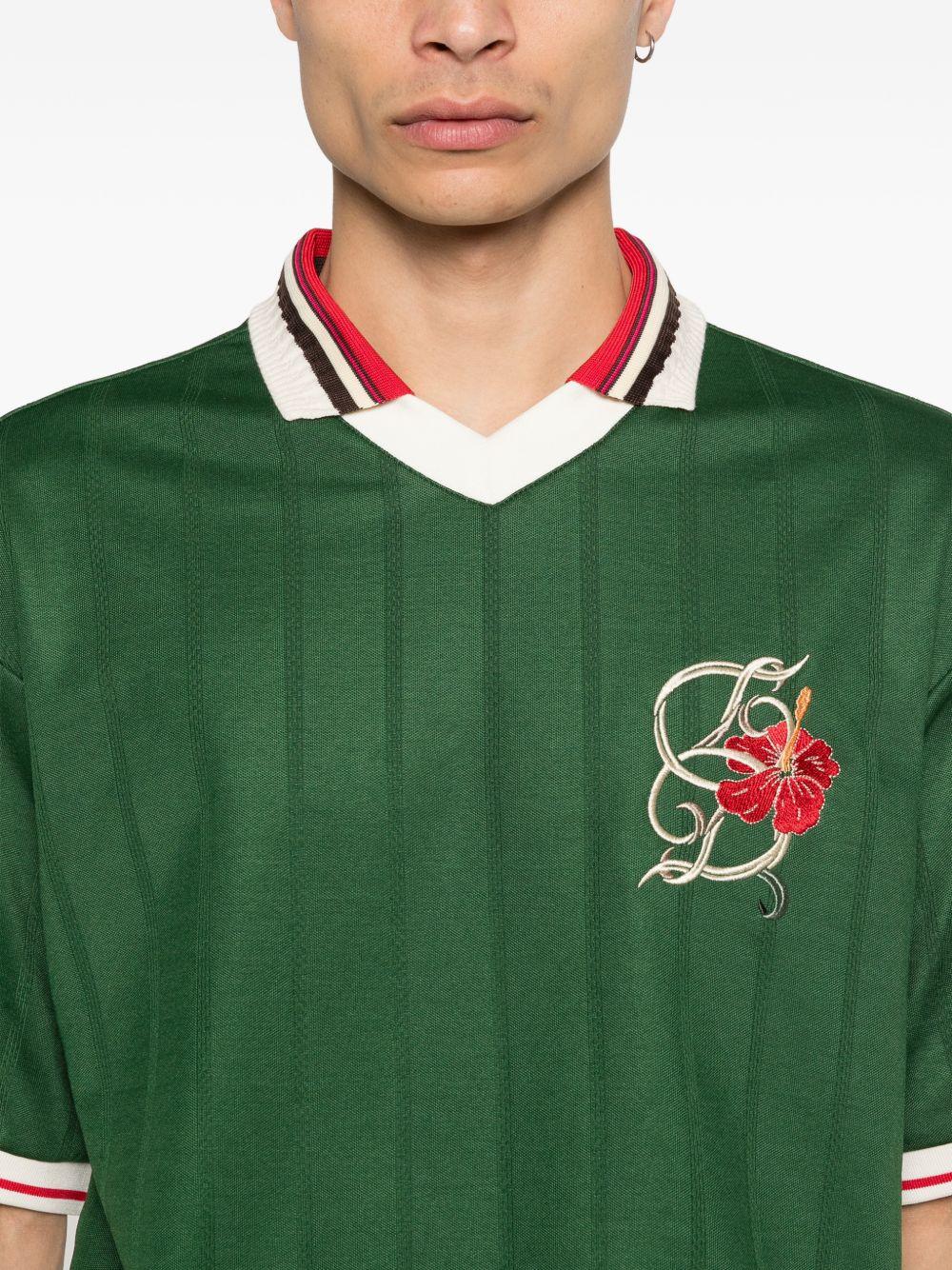 T-shirt D Hibiscus in verde Drole de monsieur - uomo 
