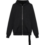 Felpa con cappuccio e zip in nero Rick owens drkshdw - uomo 