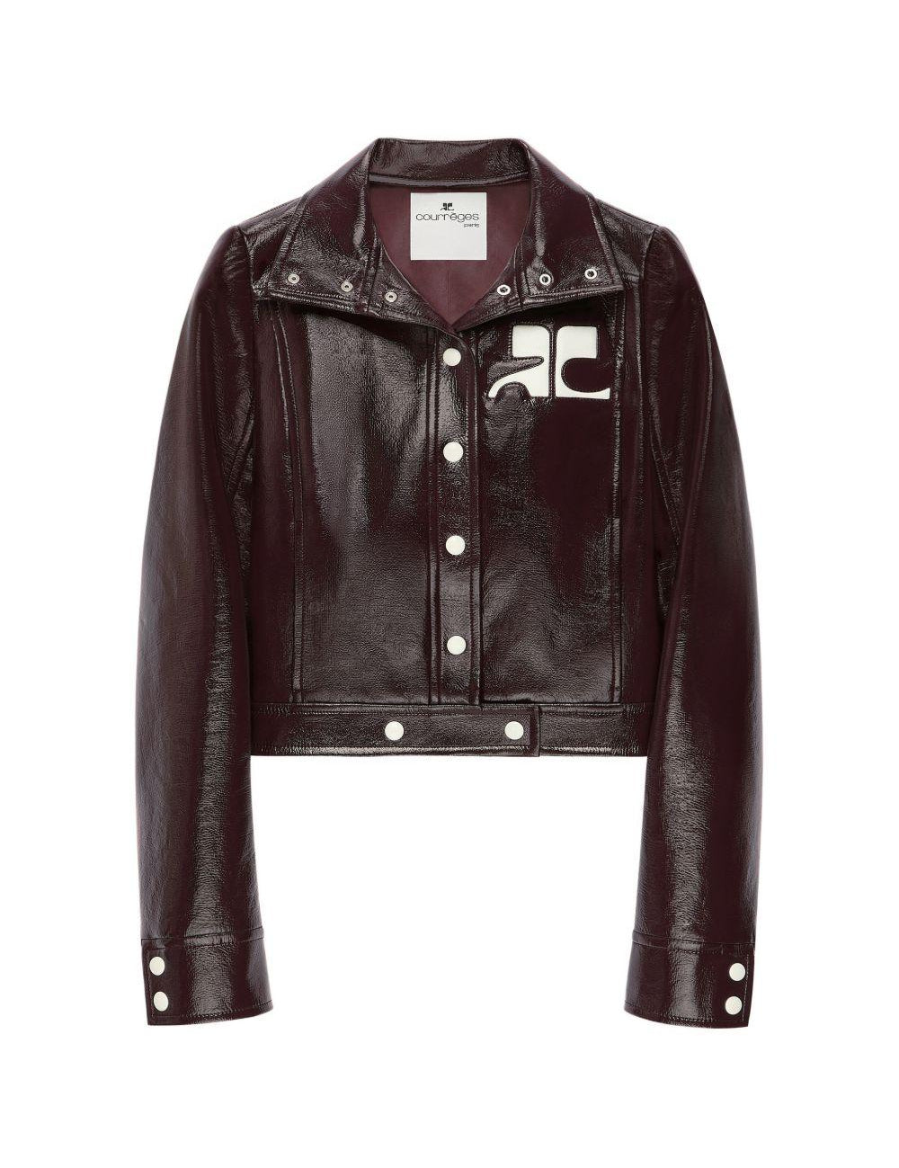 Giacca con logo in vinile borgogna Courrèges - donna 