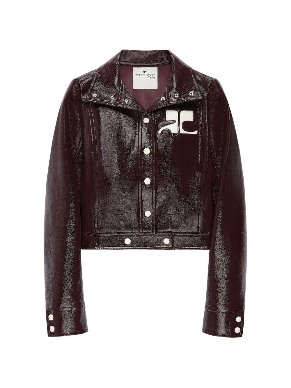 Giacca con logo in vinile borgogna Courrèges - donna 