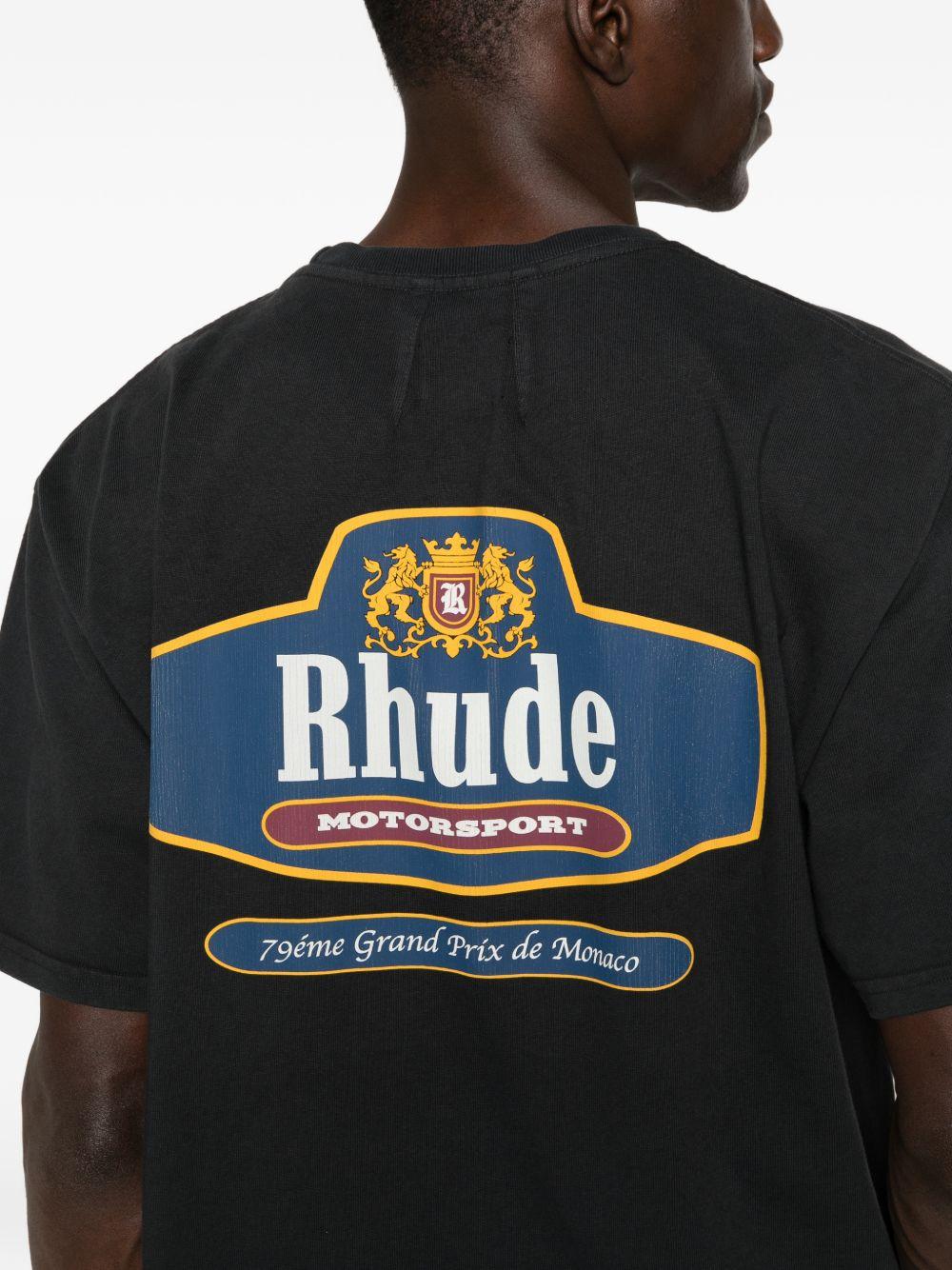 T-shirt con stampa del logo in nero Rhude - uomo 