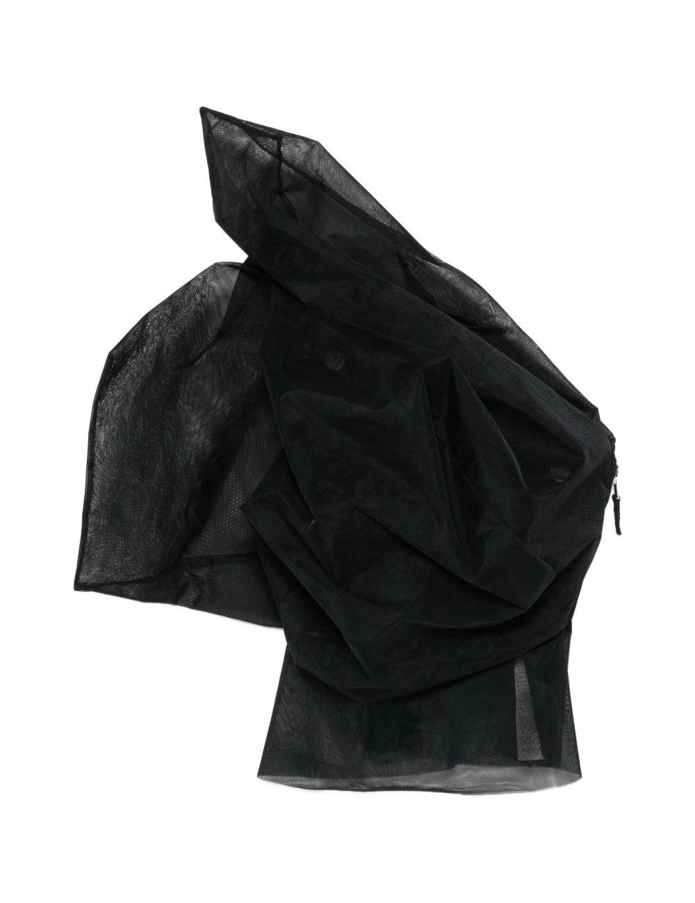 Top drappeggiato asmmetrico in nero Rick owens - donna 