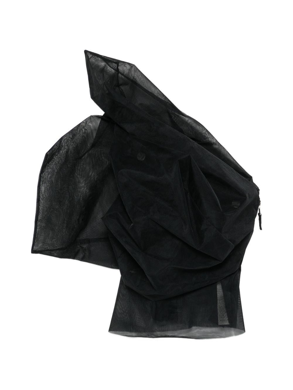 Top drappeggiato asmmetrico in nero Rick owens - donna 