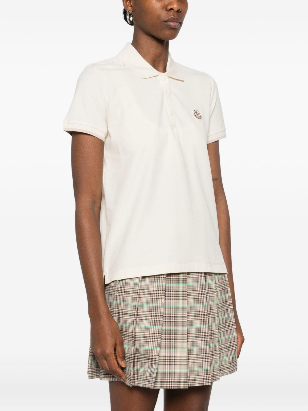 Polo a maniche corte in avorio Moncler - donna 