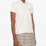 Polo a maniche corte in avorio Moncler - donna 
