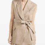 Gilet con cintura in rosa Brunello cucinelli - donna 