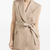Gilet con cintura in rosa Brunello cucinelli - donna 