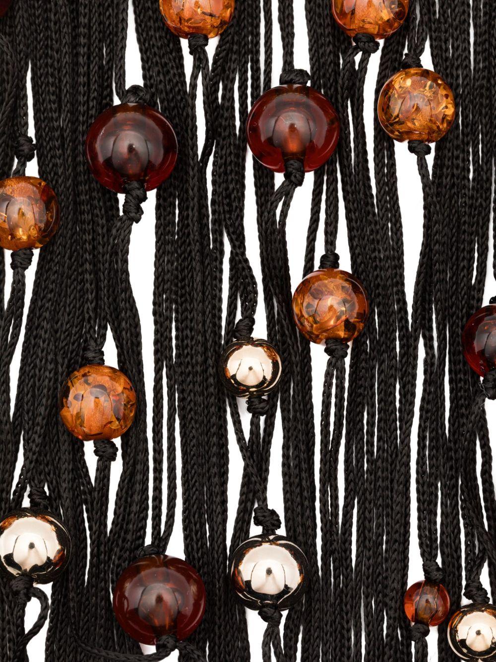 Collana con frange di perline in oro e nero Rosantica - donna 
