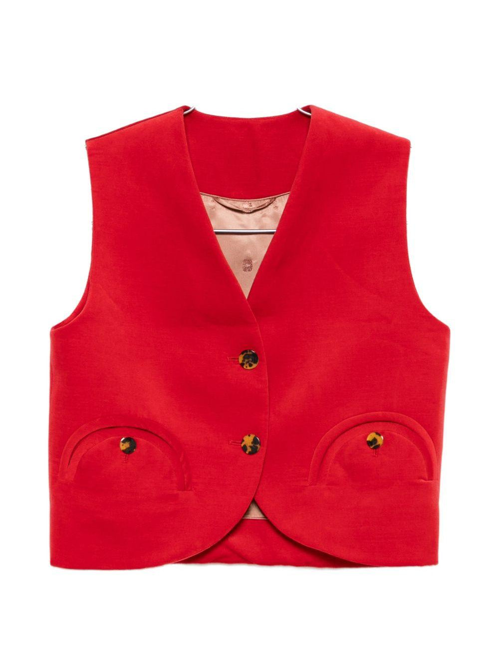 Gilet con bottoni gliss in rosso Blazé milano - donna 
