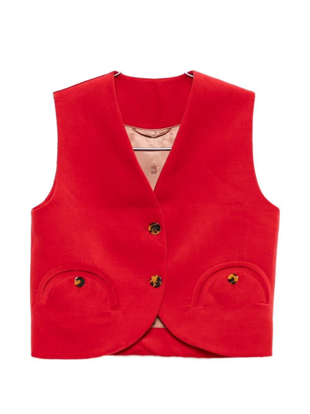 Gilet con bottoni gliss in rosso Blazé milano - donna 