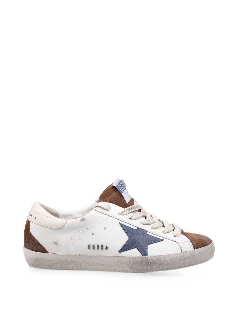 Sneakers super-star con patch a Stella in bianco Golden goose - uomo 