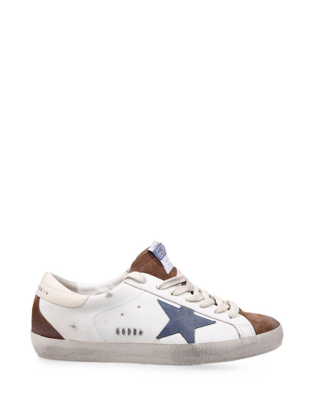 Sneakers super-star con patch a Stella in bianco Golden goose - uomo 