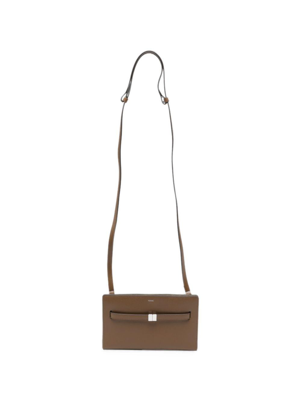 Borsa T-Lock a tracolla in marrone 
