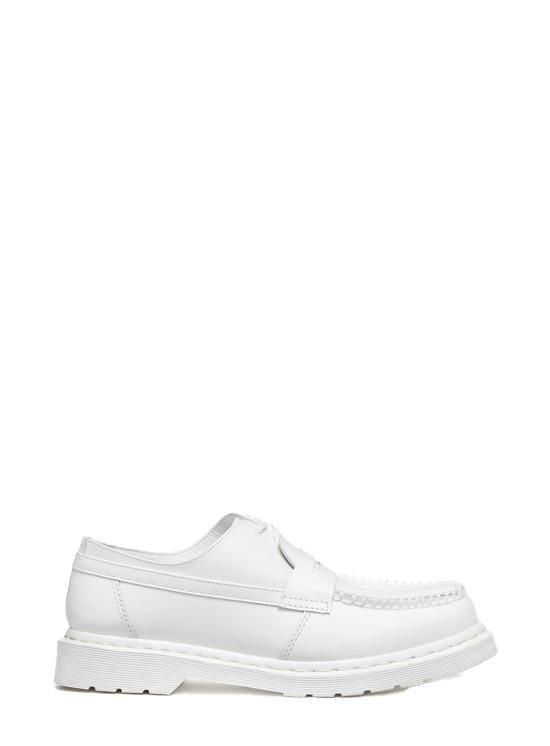 Mocassini in pelle in bianco MM6 x Dr. Martens - donna 