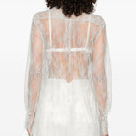 Blusa in pizzo grigio chiaro Alberta Ferretti - donna 