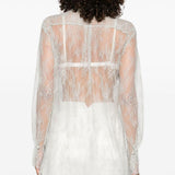 Blusa in pizzo grigio chiaro Alberta Ferretti - donna 