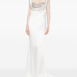 ABITO LUNGO CON BRALETTE GIOIELLO IN BIANCO GIUSEPPE DI MORABITO - donna 