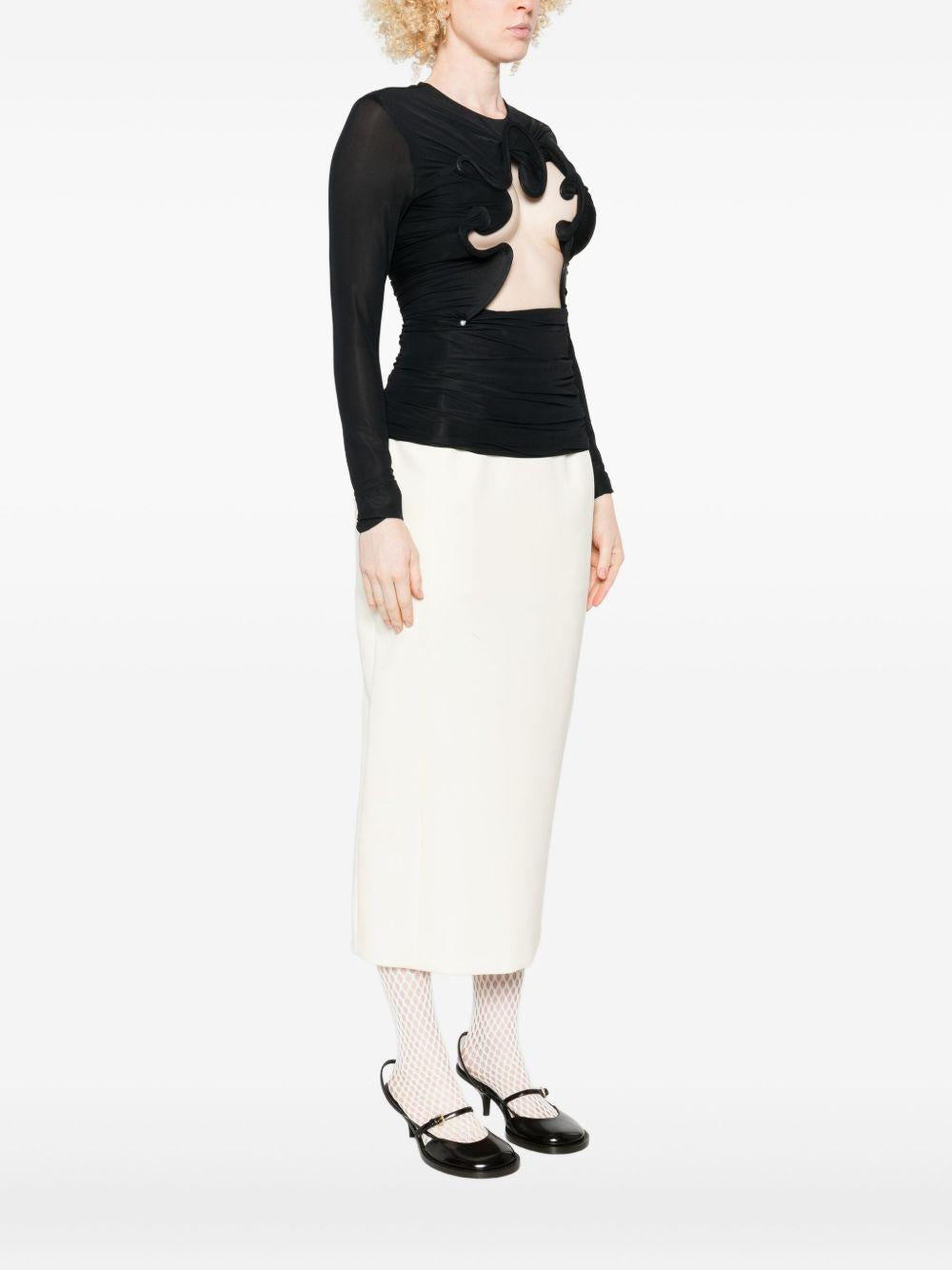 Top Hollow Venus in mesh con cut-out in nero Christopher esber - donna 