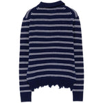 Polo a righe effetto usurato in blu e bianco Shushu/tong - donna 