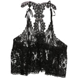 Top in pizzo con motivo floreale in nero Maurizio - donna 
