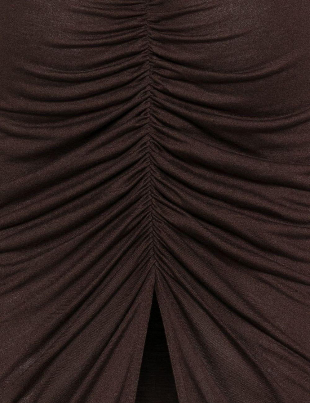 Gonna midi con ruches in marrone Rick Owens Lilies -  donna 