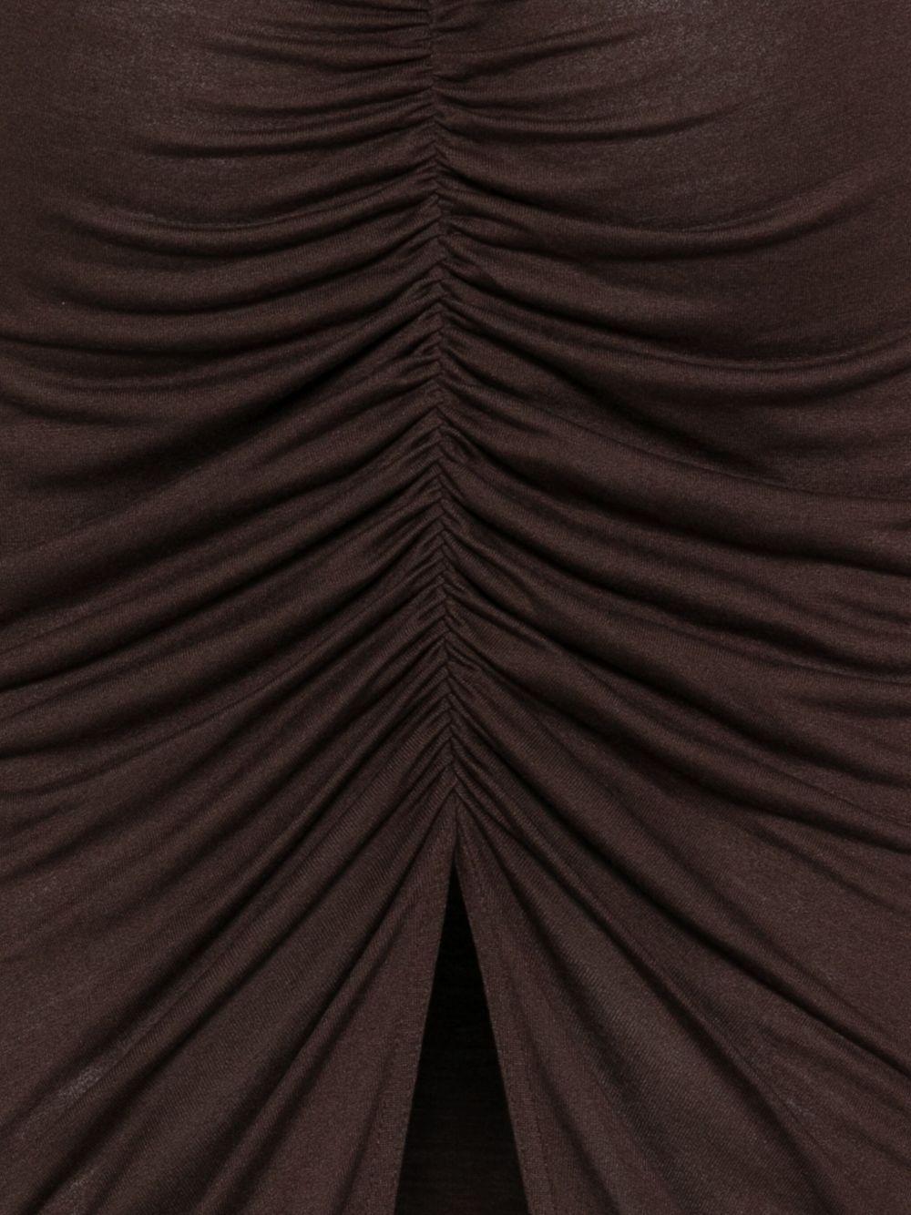 Gonna midi con ruches in marrone Rick Owens Lilies -  donna 