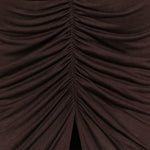 Gonna midi con ruches in marrone Rick Owens Lilies -  donna 