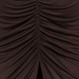 Gonna midi con ruches in marrone Rick Owens Lilies -  donna 