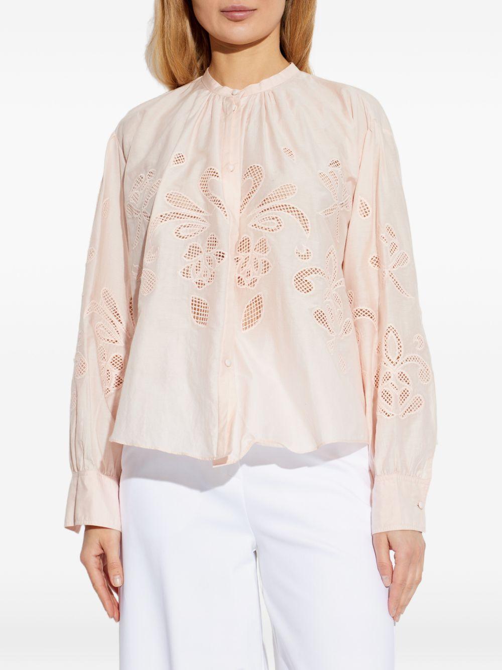 Blusa  ricamata in rosa 