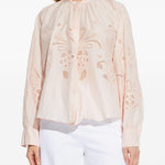 Blusa  ricamata in rosa 