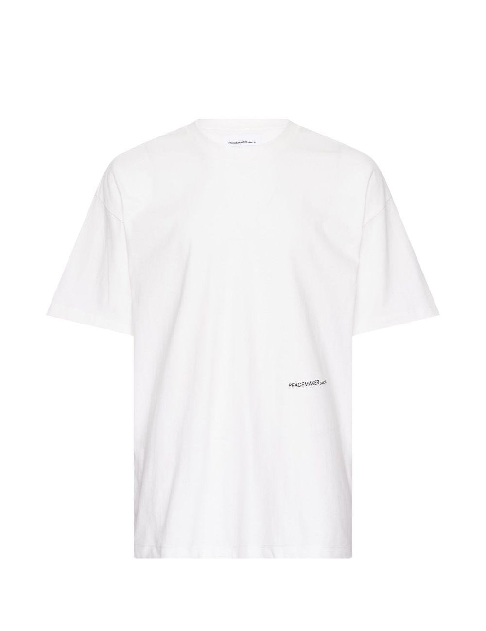 T-shirt oversize con stampa in bianco Oamc peacemaker - uomo 