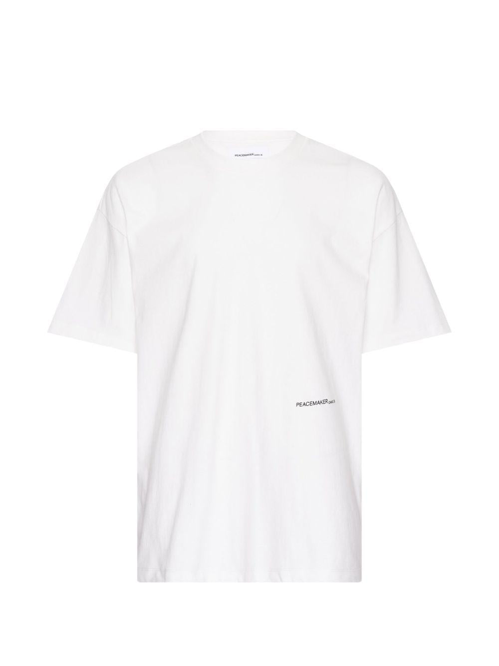 T-shirt oversize con stampa in bianco Oamc peacemaker - uomo 