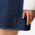 Abito corto in denim blu 