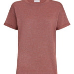 T-shirt girocollo in arancione Brunello cucinelli - donna 