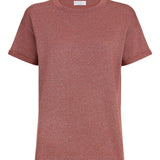 T-shirt girocollo in arancione Brunello cucinelli - donna 