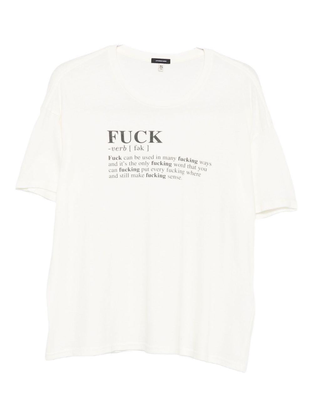T-shirt stampa "Fuck" in bianco R13 - donna 